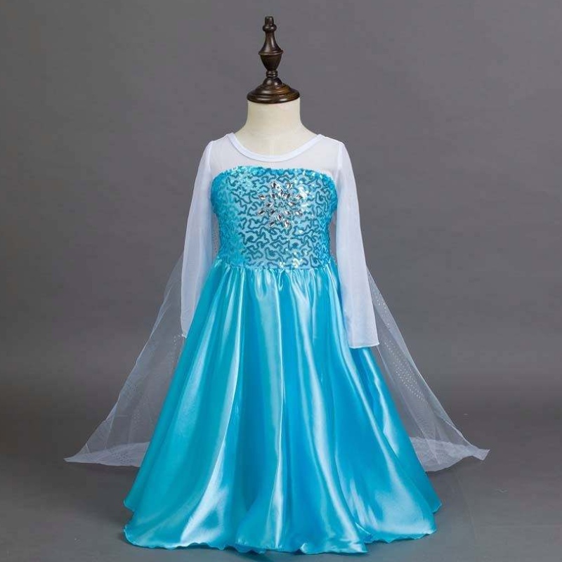 Snow Party Queen Halloween disfraz de manga larga queennieve reina lentejuelas elsa paraniñas con accesorios hcgd-006