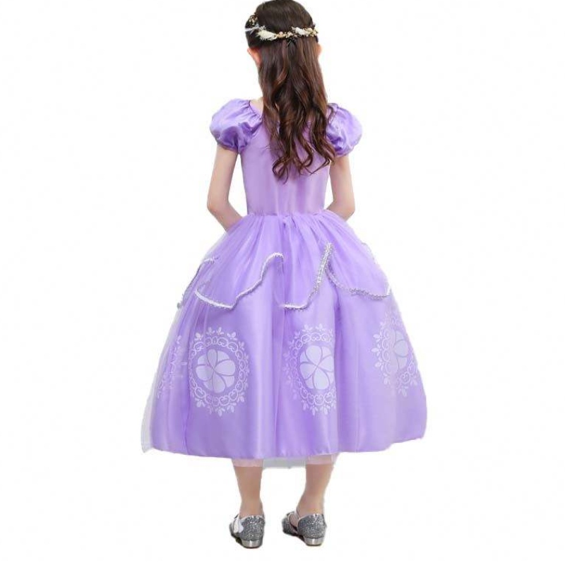 Fancy Party Purple Kids Puff manga princesa Sofía disfraz de Halloween con accesorios HCRS-005