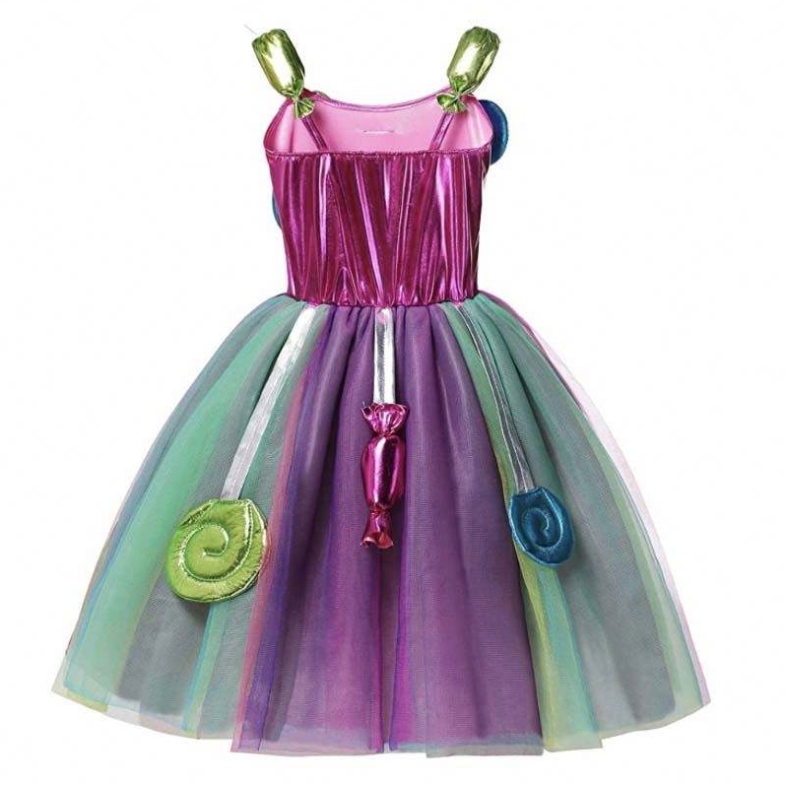 Girls Birthday Pageant Dress Up Rainbow Tulle Dresses Candyland Disfraces con diadema DGHC-081