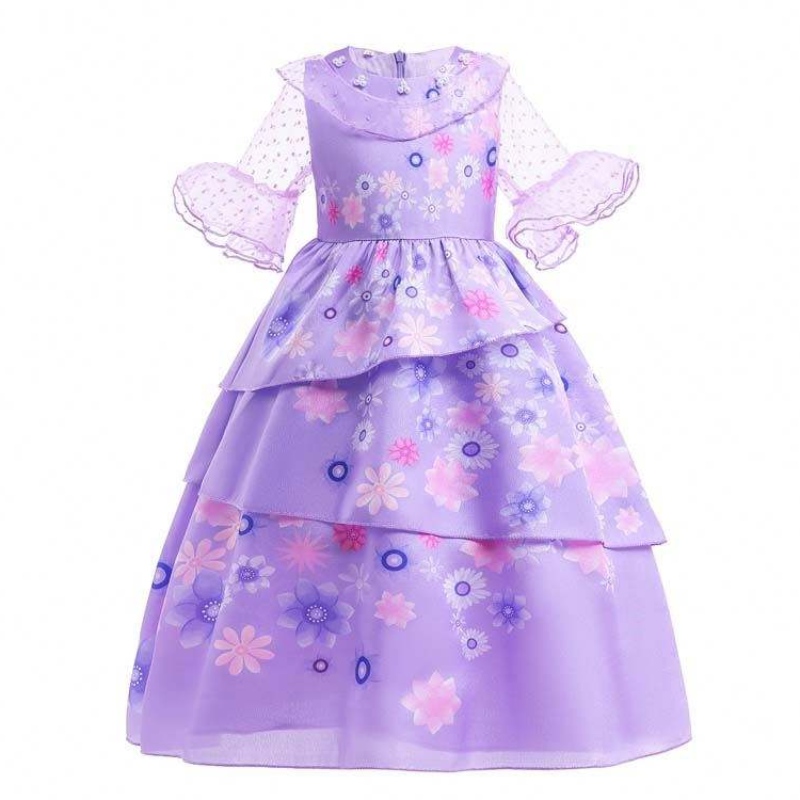 Fábrica Suministro directo Directo Nuevo carnaval Cosplay Cosplay Cosplay Isabella Purple Encanto Vestido paraniños HCIS-001