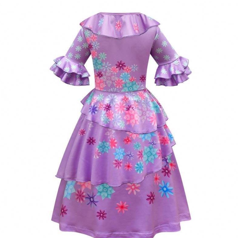 Nuevo producto 2022 Niñas Girls Mirabel Madrigal Cosplay Vestido Vestido Encanto Isabela con peluca de bolsa HCIS-006