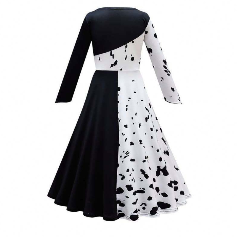 Halloween Cosplay Disfraz de chicas Black White Juego de rol de Cruella Conjunto completo DGHC-141