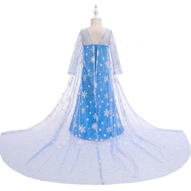 Disfraz deniños Vestido azulnevada reina de la capa princesa Elsa Vestido HCGD-047