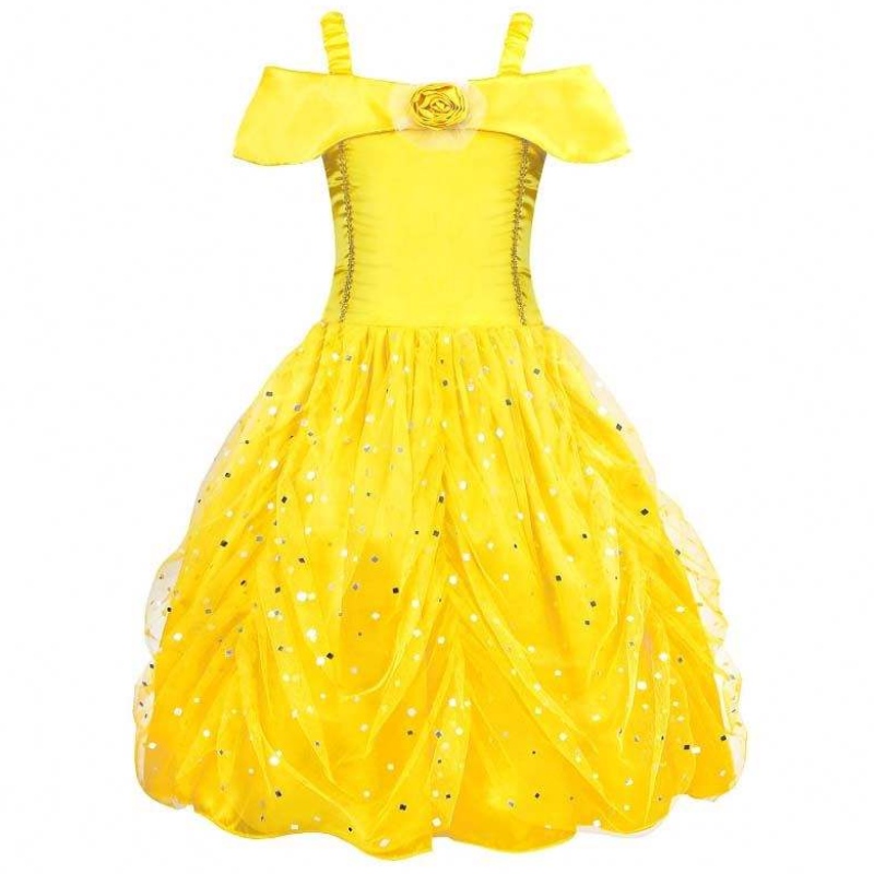 Elegante fiesta de cumpleaños de Halloween Carnaval Amarillo Princesa Vestido de princesa Vestidos belleza HCBL-007