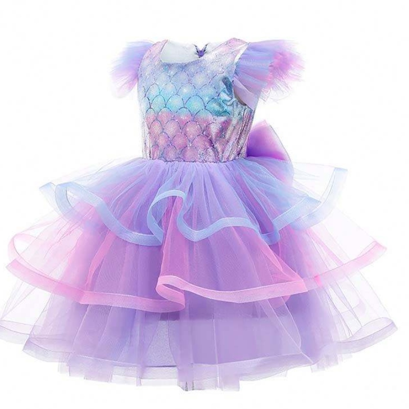 2022 Vestido de fiesta de cumpleaños paraniñas Mermaid Collar Collar Princesa Vestido de sirena paraniños HCMM-004