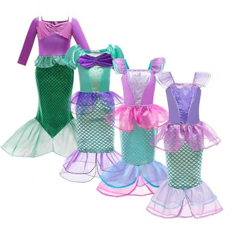 Fiesta de cumpleaños de Halloween Disfracesnavideños con accesorios Niñas pequeñas Mermaid Carnaval Suministros Suministros HCMM-005