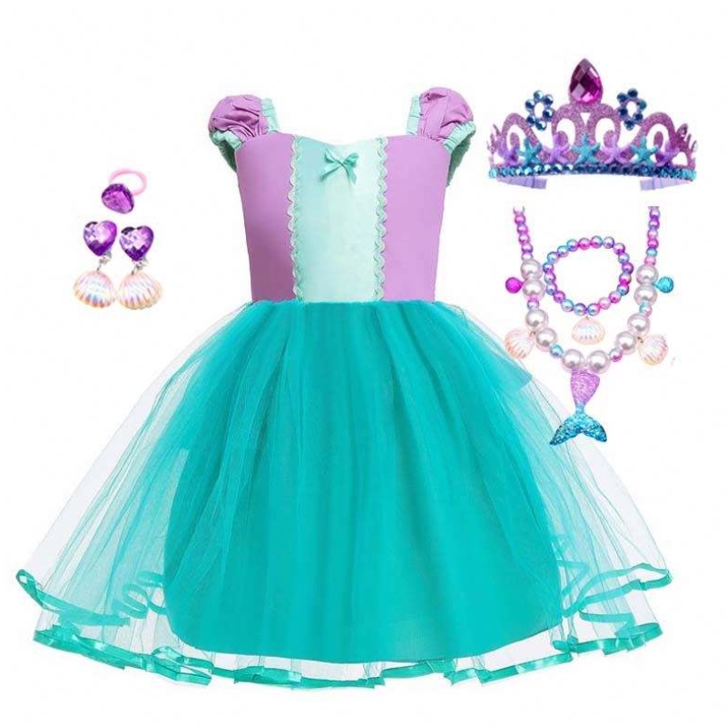 Little Angel Mermaid Alice Child Princess Fluffy Blue Tutu Mermaid Tema Tema paraniña HCMM-008