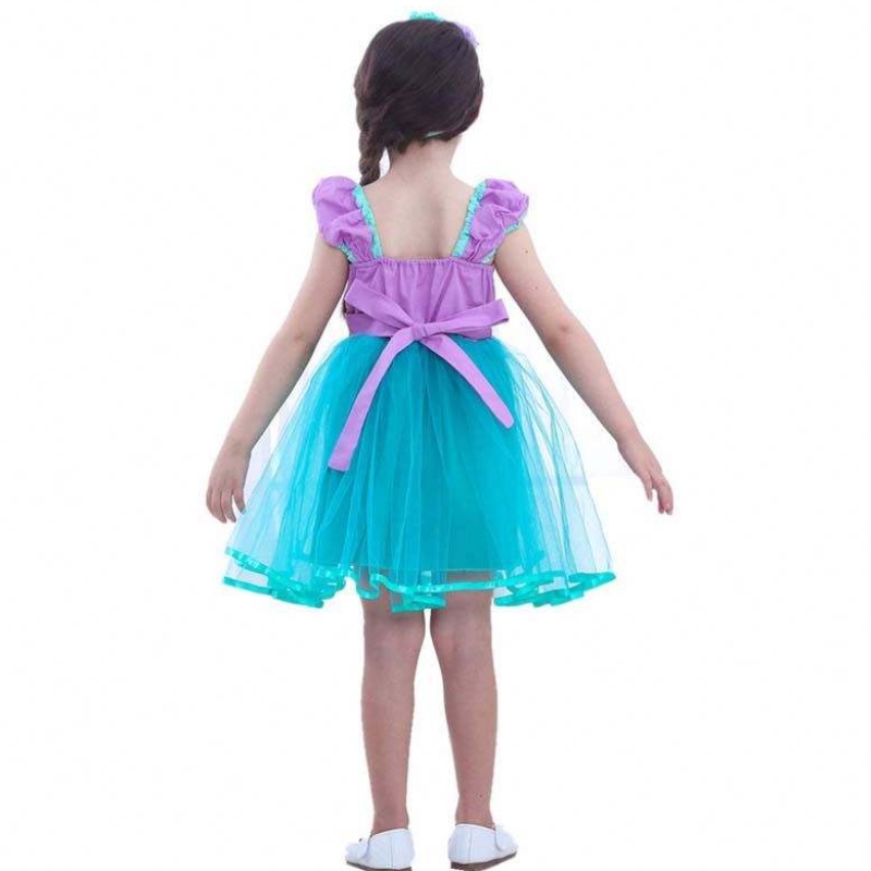 Little Angel Mermaid Alice Child Princess Fluffy Blue Tutu Mermaid Tema Tema paraniña HCMM-008