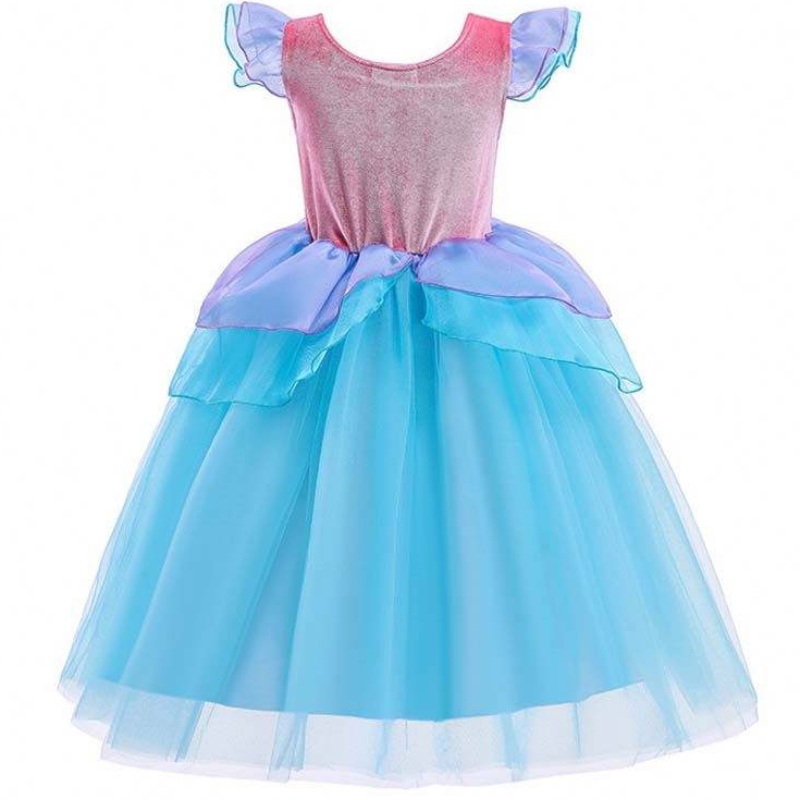 2022 Top Sales Halloween Child Princess Sequins Ariel Dress Blue Dress HCMM-012