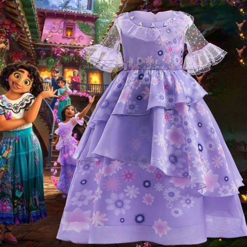 Anime isabella encanto vestido púrpuraniñas princesaniños fantasía de vestir carnaval