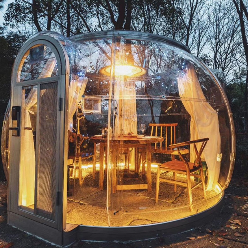 3.3 metros Tienda de domo transparente Económica Tienda geodesica de campamento al aire libre Tienda de domo para acampar para hotel Resort, campamento, actividades al aire libre