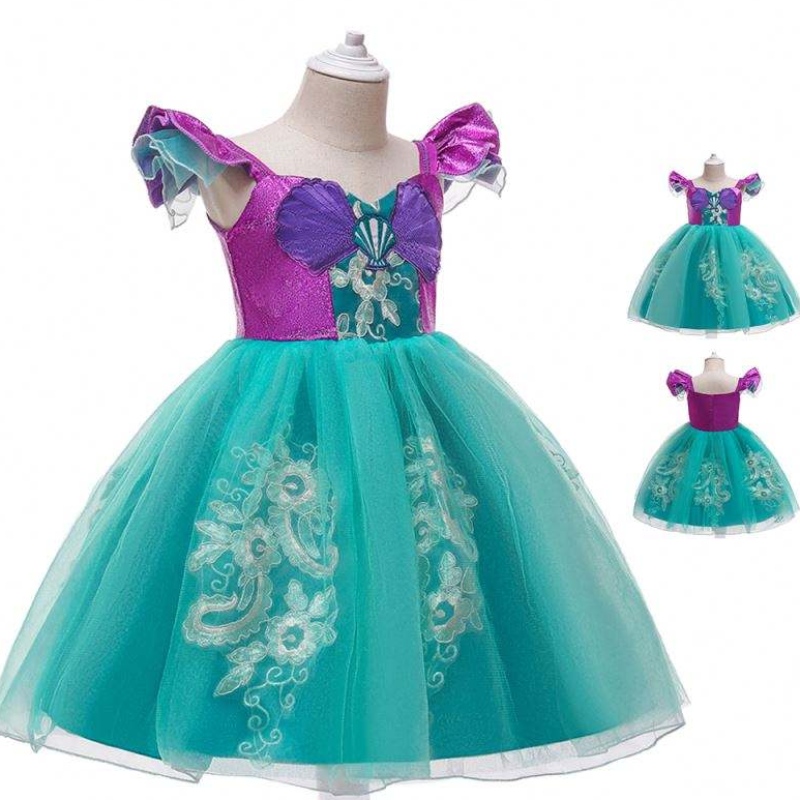 Niños vestidos de fiesta princesa de Navidad disfraz de sirena de cosplay paraniños