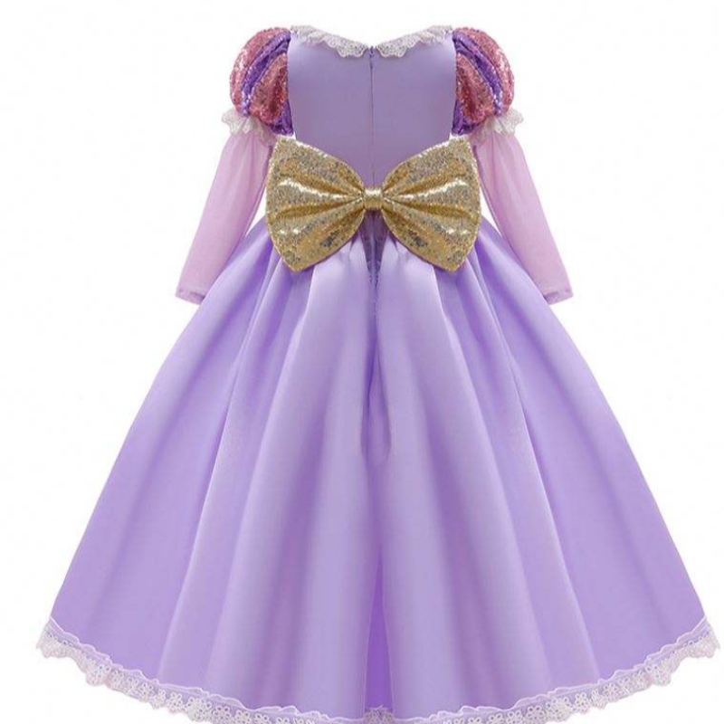 Baige Amazon Hot Sale Vestidos paraniños Cosplay Costumos de Halloween Sophia Rapunzel Dress Princess Long Party Vestido