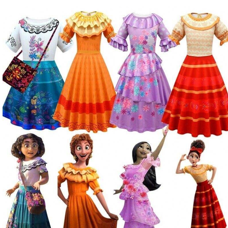 Baige Encanto Mirabel Girl Princess Costume Isabella Cosplay Vestido MFMW003