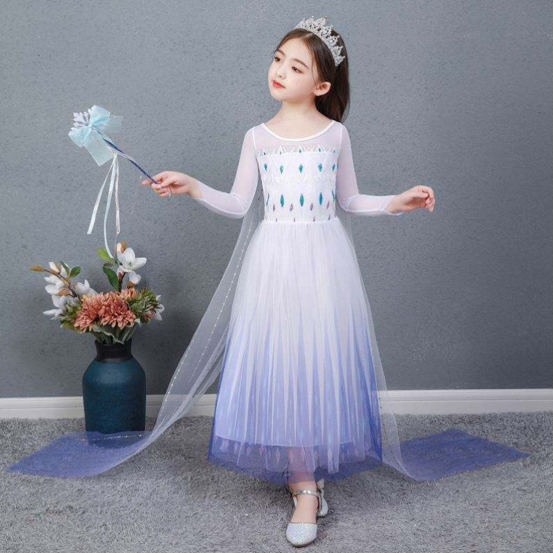 Baige Kids Girl Fancy Cosplay Long Cape Cosplay Party Princess Elsa Disfraz