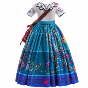 2022 Venta caliente Girls Encanto Película Dress Up Mirabel Disfraz paraniños Vestido largo con bolso
