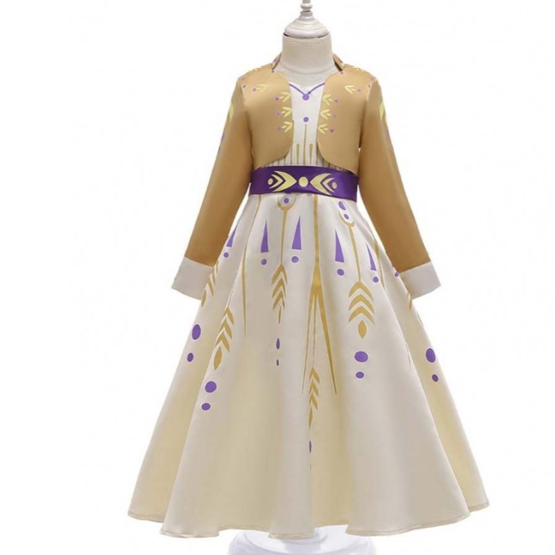 Película 2 Princess Elsa y Anna Baby Girl Vestido de cosplay BX1662