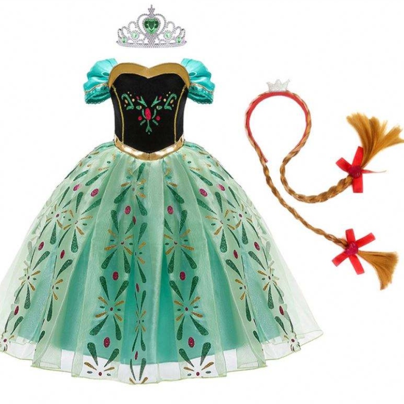 Vestido de Anna paraniña Cosplay Snow Queen Princess Princesa Kids Ropa de Halloween Niños CARCELA CARNIVAL DOSTER Y VAGA