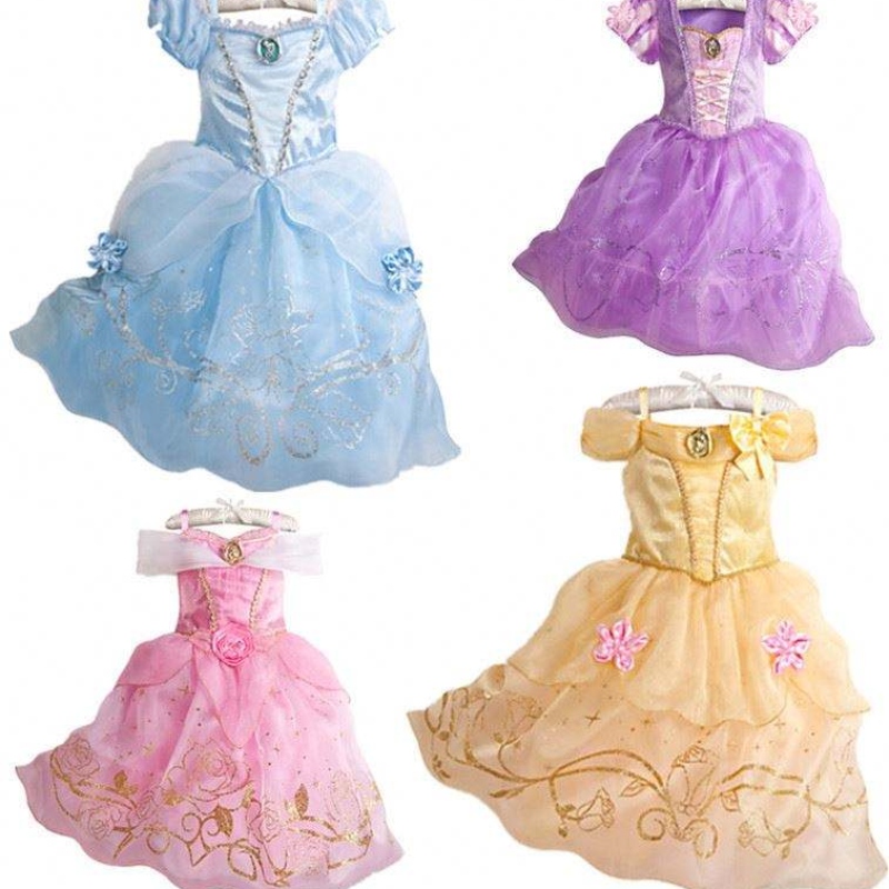Vestida de princesa infantilniña verano ropa de fiesta fantasíaniños Rapunzel Bella durmientenavidad Carnaval de carnaval