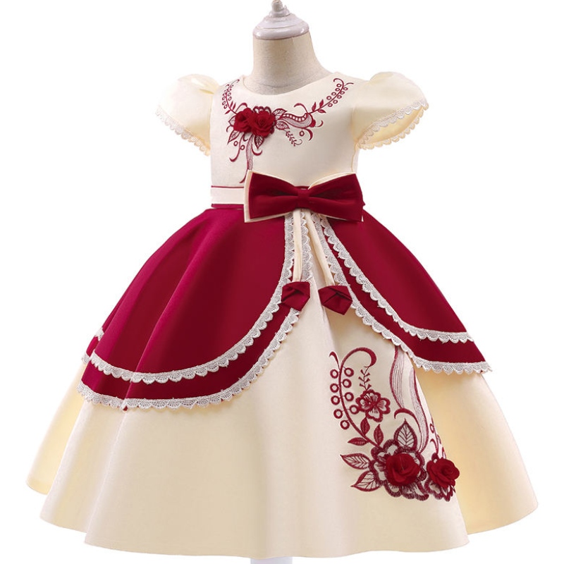 2022 Vestido de bordado vintage paraniños formales paraniñas disfraz de fiesta princesas princesas vestidos deniña vestido