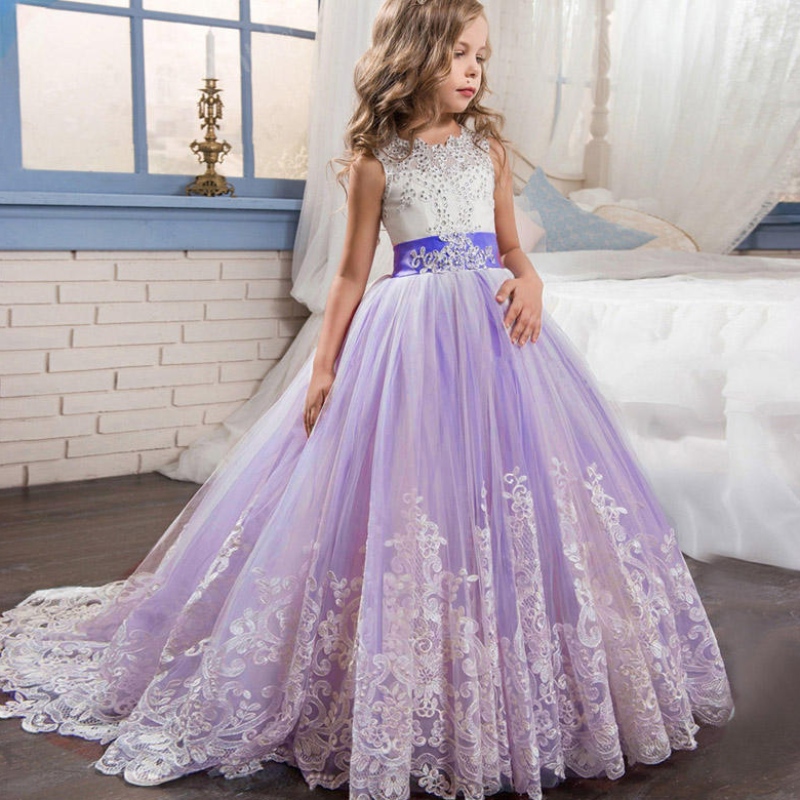 2022 Summer Girls Dress Long Kids Damides Vestidosniños Princesa Party Vestido denovia 3 10 14 años Vestido