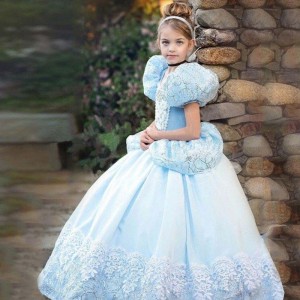 Vestido de princesa azul paraniñas Halloween Party Cosplay Cosplay Kids Princess Vestida