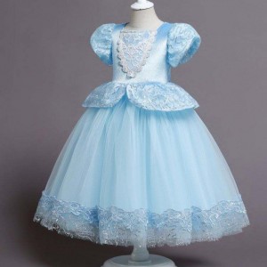 Vestido de princesa azul paraniñas Halloween Party Cosplay Cosplay Kids Princess Vestida
