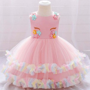 Baige Children Party Party Princess Dress Flower Gilr Vestidos paraniños Vestido de fiesta de bodas paraniños