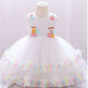 Baige Children Party Party Princess Dress Flower Gilr Vestidos paraniños Vestido de fiesta de bodas paraniños