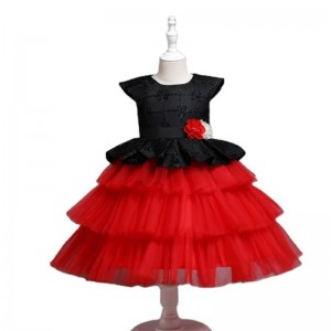 Vestido de princesa de malla deniños Cake Tutu Falda para la fiesta de actuación de piano de cumpleaños
