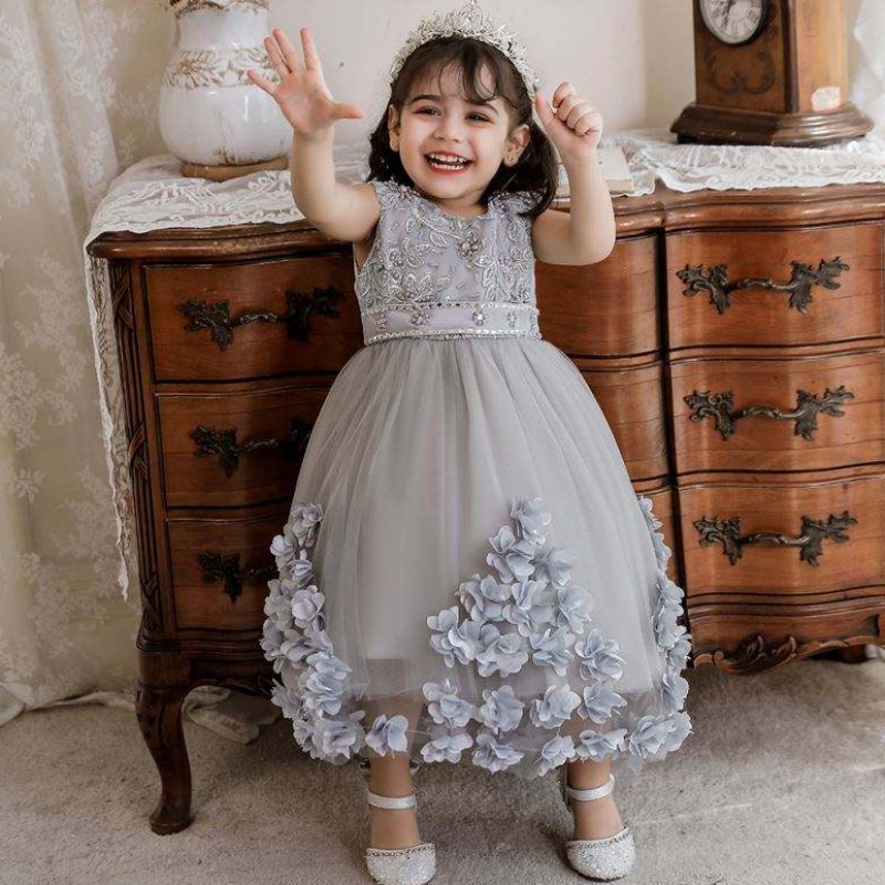 Vestido deniña de losniños al estilo Baige Turquía Baige Vestido de fiesta de cumpleaños paraniños 2 años N2103