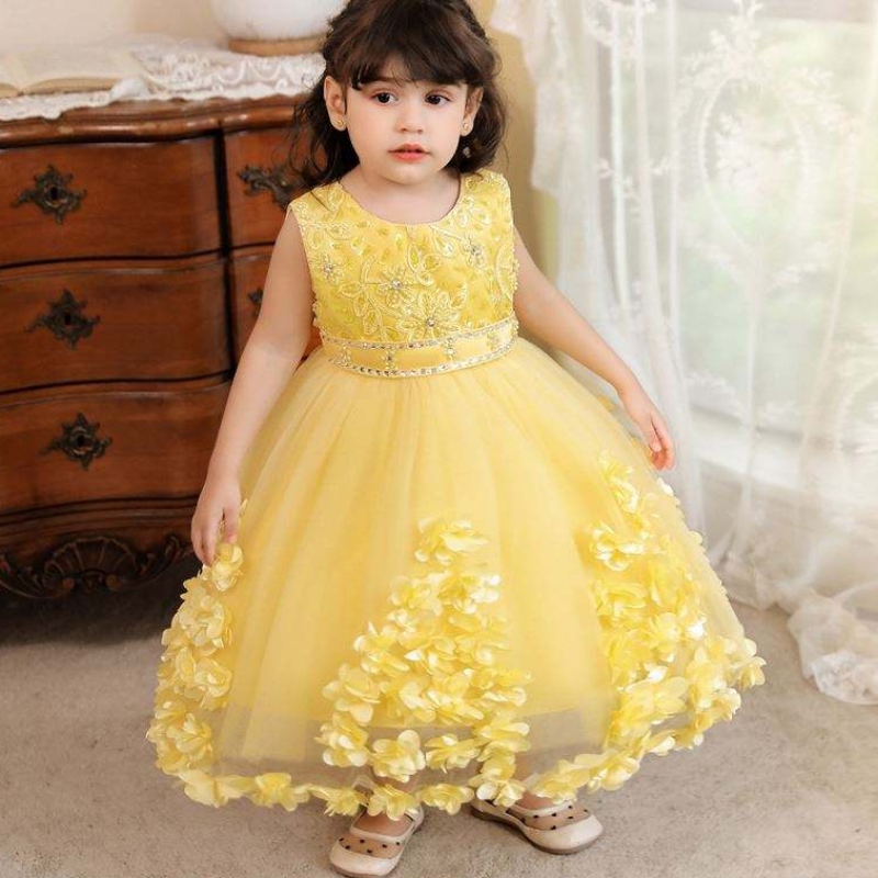 Vestido deniña de losniños al estilo Baige Turquía Baige Vestido de fiesta de cumpleaños paraniños 2 años N2103