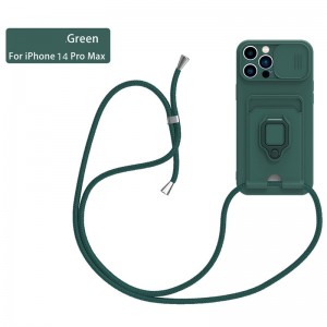 Elnuevo producto es adecuado para la cubierta protectora de Apple iPhone14Pro Max, Push Ventana Tipo de suspensión Rope Anti-Collision Teléfono móvil Cubierta de protección