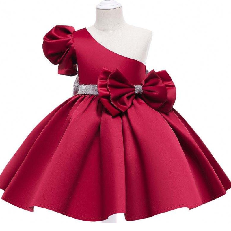 Baige Flower Sequin Girls Vestidos de verano Vestidos de cumpleaños de la fiesta Caminato deniños