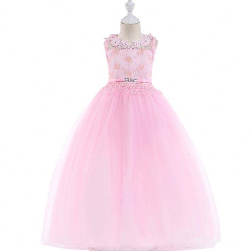 Baige New Style Kids Party Dress Girls Vestidos denovia Vestidos denovia Flower Pink Flower Clothing Evening
