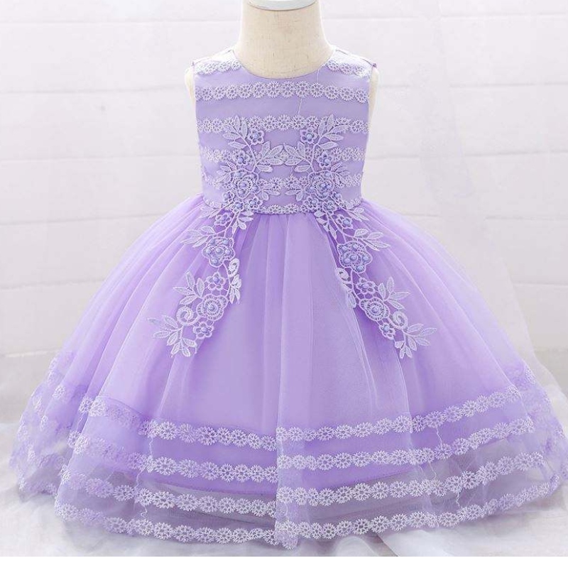 Baby Frock Nuevo diseño paraniños Ropa paraniños Flores Fiesta Cumpleaños de la pelota L1923XZ