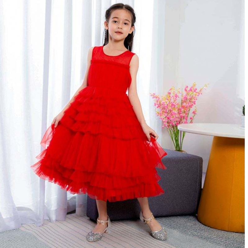 Baige 2021 New Factory Wholesale Lovely Lovely Kids Long Ball Vestino Diseño de vestidos de boda Vestidos de fiesta de bodas