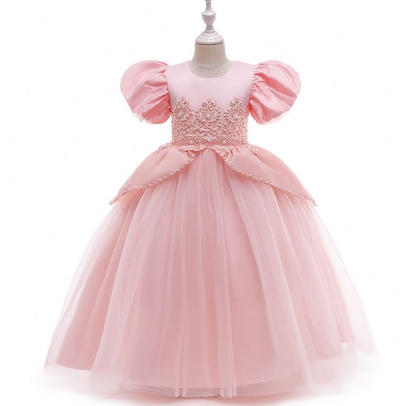 Baige Nuevo estilo Pink Dresses paraniños Vestido princesa de boda princesa Cute Cumpleaños de la flor de vestir paraniñas LP-262