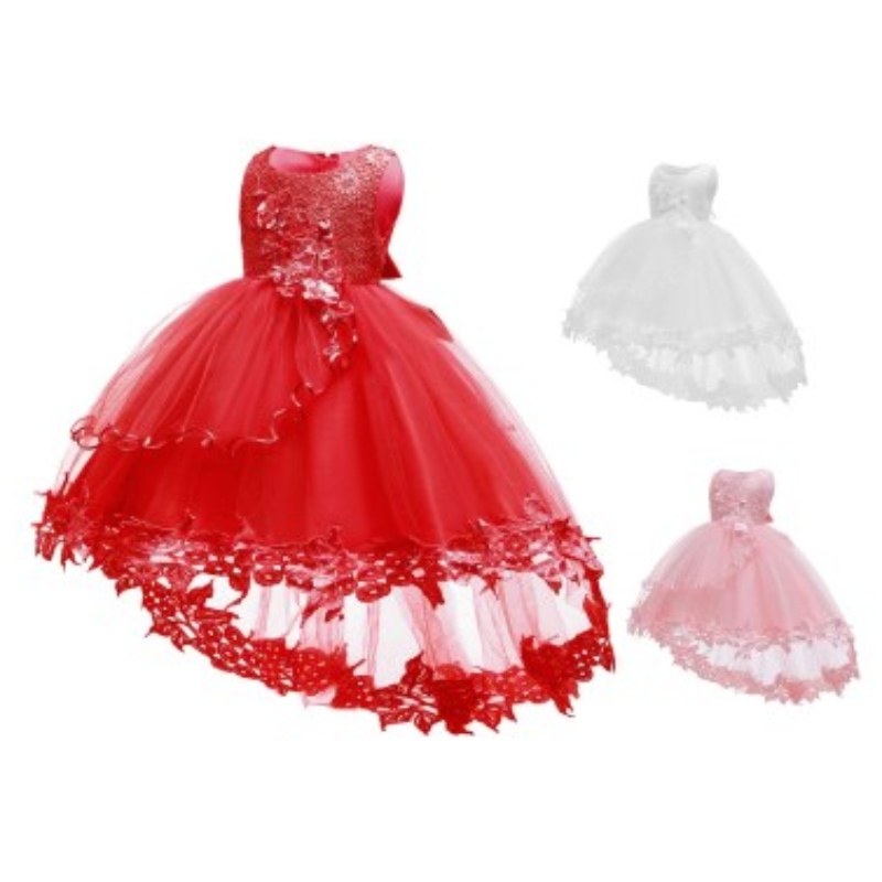 Vestido denovia de estilo europeo paraniños Preciosos vestidos rojos tutúes paraniñas de 6-24 meses sin mangas