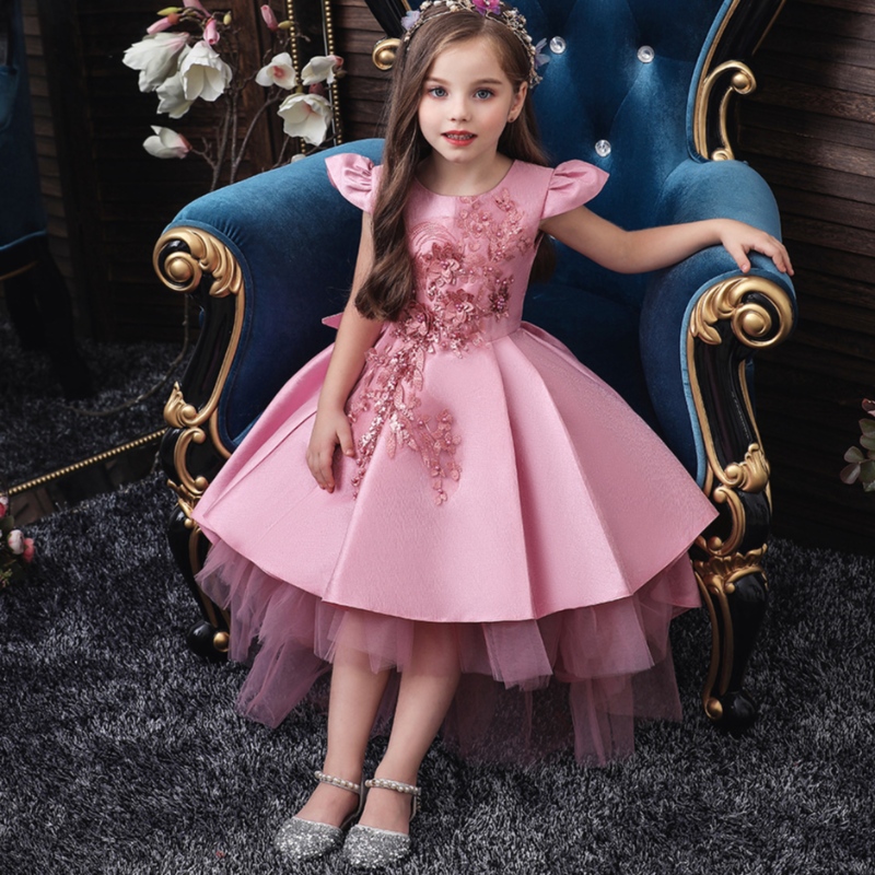 Vestido trasero de Amazon paraniñas Dovetail Mesh falda princesa vestido de princesa