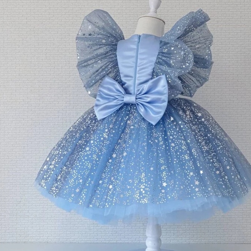 Vestido de primer cumpleaños para bebés paraniñas lentejuelas paraniños esponjosos princesa de princesa bocina reina elegante ropa de boda