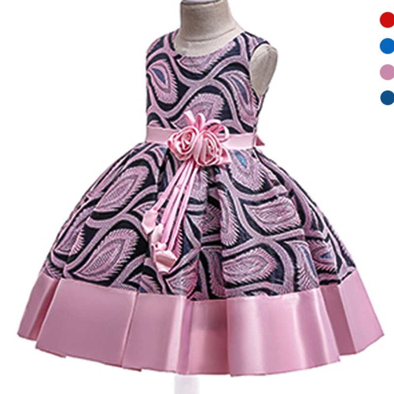 Ansoo Christmas Princess Girls Flower Vestido bordado Elegante Fiesta paraniños Fiesta de boda Vestidos rosados ​​Ropa deniñas Halloween