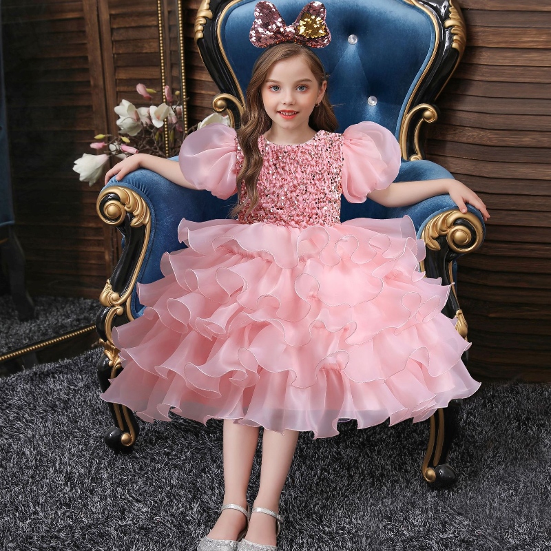 Vestido de fiesta de bodas paraniñas Flower Tul Cumpleaños Vestidos Tutu Beading Prom Vesate Vespas Niños Elegante Princesa Vestido