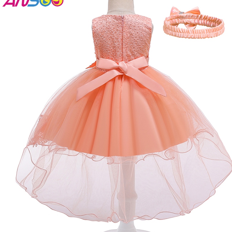 Ansoo Pretty Peach Children \\ S Birthday Princess Princess Flower Orange Vestido denovia paraniña