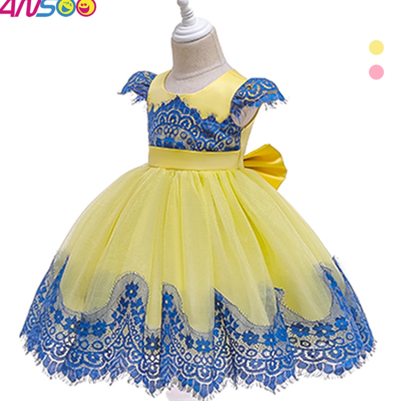 Vestido de lentejuelas de color choque de Ansoo New Children con lente
