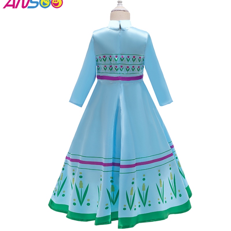 Ansso Anna Elsa Princess Disfraces paraniños Halloween Christmas Party Cosplay Snow Queen Dresses Fantasía de las chicas Vestido deams de copas denieve