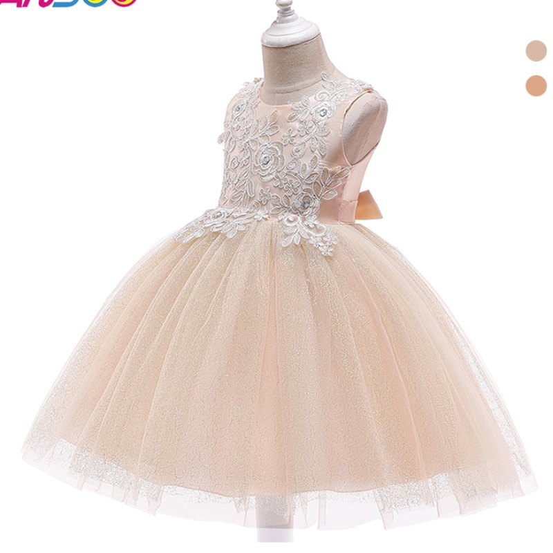 Ansso Factory Venta directa Dirección Ropa paraniños Tutu Vestido con Bow Wholesale Baby Baby Girls Princess Trailing Orange Vestido