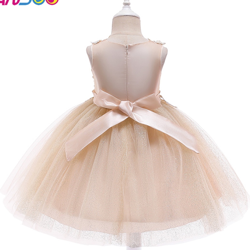 Ansso Factory Venta directa Dirección Ropa paraniños Tutu Vestido con Bow Wholesale Baby Baby Girls Princess Trailing Orange Vestido