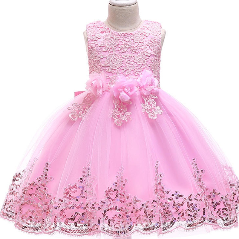 Vestido de princesa brillante deniño rojo paraniñas.