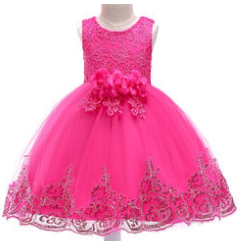 Baby Girl Flower Sequin Mesh Princess Dress Del Girl Party Dance Dress
